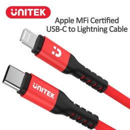 Kabel Unitek C14060RD USB-C - Lightning Pro MFI M/M 1m