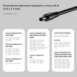Kabel zasilający do Lenovo 65W USB-C - DC4,0mm