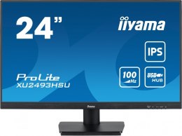 IIYAMA Monitor 23.8 cala ProLite XU2493HSU-B6 IPS.HDMI.DP.2x2W.USBx2.FHD.SLIM.100Hz