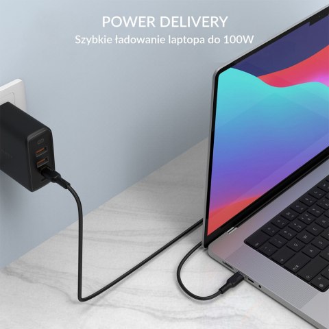 Aukey Kabel USB-C - USB-C 2.0, PD 100W, oplot 1,8m