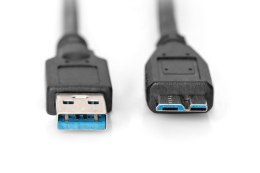 Kabel DIGITUS USB 3.1 Gen.1 SuperSpeed 5Gbps Typ USB A/microB M/M czarny 1m