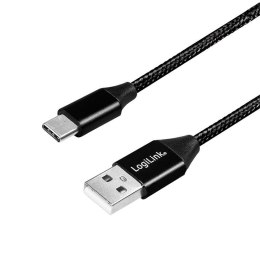 Kabel USB 2.0 LogiLink CU0140 USB A - USB-C, M/M, czarny, 1m