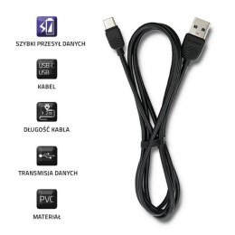 Kabel USB 2.0 Qoltec USB typ C męski | USB A męski | 1.2m | czarny