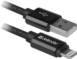Kabel USB Defender USB-LIGHTNING 1m 2,1A czarny