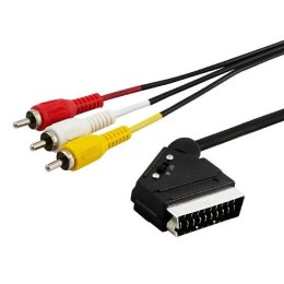 Kabel audio video Savio CL-133 SCART - 3xRCA 2m
