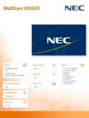 NEC Monitor wielkoformatowy 55 cali MultiSync UN552V 500cd/m2 1920x1080