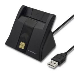 Czytnik kart chipowych ID Qoltec SCR-0643 | USB 2.0 + adapter USB-C