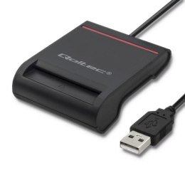 Czytnik kart chipowych ID Qoltec SCR-0642 | USB 2.0 + adapter USB-C