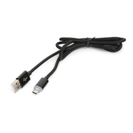 OMEGA CROTALUS MICRO USB TO USB LED PLUG CABLE KABEL 1M BLACK [43461]