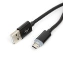OMEGA CROTALUS MICRO USB TO USB LED PLUG CABLE KABEL 1M BLACK [43461]
