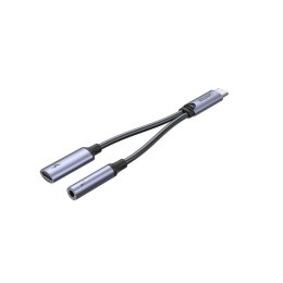 Unitek Adapter USB-C na minijack 3,5mm i USB-C 60W