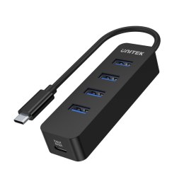 Unitek Hub USB-C, 4 porty USB 3.1, aktywny, 10 W