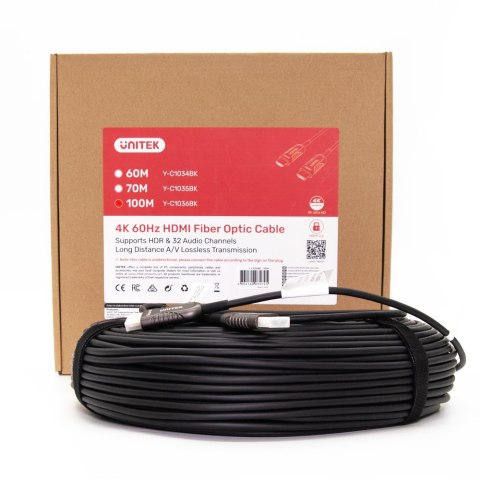 Unitek Kabel optyczny HDMI 2.0 AOC 4K 60Hz 100 m