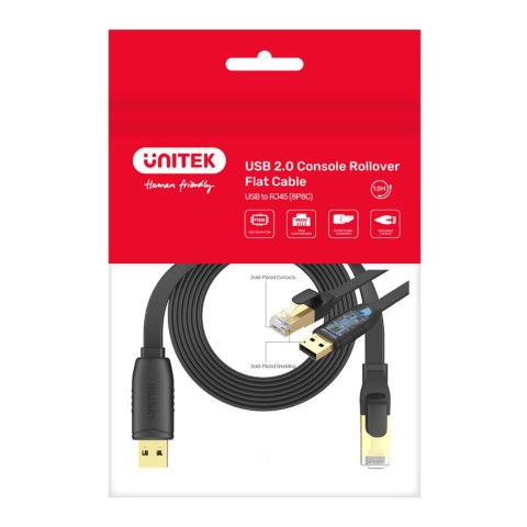 Unitek kabel RJ-45 na USB-A konsolowy 1,8m