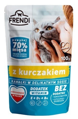 FRENDI Kawałki w sosie z kurczakiem - mokra karma dla kota - 100 g