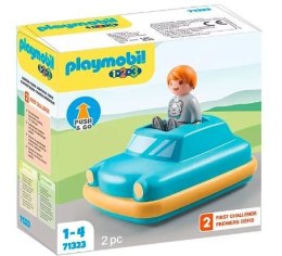 Playmobil Zestaw z figurką 1.2.3 71323 Samochód Push & Go