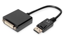 Kabel adapter DIGITUS DisplayPort z Dual Link 1080p 60Hz FHD DP/ DVI-I (24+5) M/Ż 0,15m