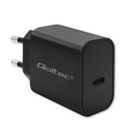 Ładowarka sieciowa Qoltec Super Quick PD | USB-C | 20W | 5-12V | 1.67-3A | Czarna