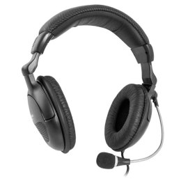 Defender Orpheus HN-898, słuchawki z mikrofonem, regulacja głośności, czarna, zamykane, 2x 3.5 mm jack
