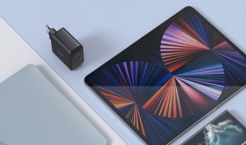 AUKEY PA-B6T Black Omnia II GaN ładowarka sieciowa 3xUSB (2xUSB C+ 1xUSB A) 65W QC PD