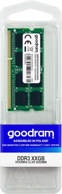 Pamięć GoodRam GR1600S3V64L11/8G (DDR3 SO-DIMM; 1 x 8 GB; 1600 MHz; CL11)