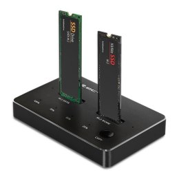 Qoltec Stacja dokująca dysków SSD M.2 | NVMe | SATA | USB-C | DUAL 2 x 2TB