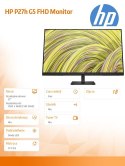 HP Inc. Monitor P27h G5 FHD Height Adjust Monitor 64W41AA