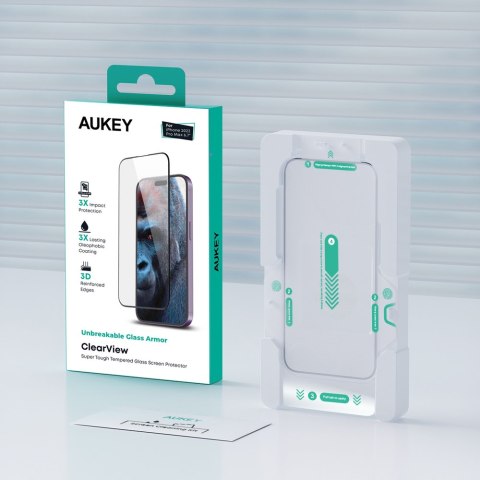 Aukey Szkło ochronne do iPhone 15 Plus/15 Pro Max