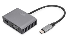 Kabel adapter graficzny DIGITUS USB Typ C na miniDisplayPort/VGA 4K 30Hz UHD 0,2m