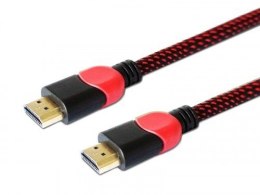 Savio Kabel HDMI 2.0 czerwono-czarny 3 m, GCL-04