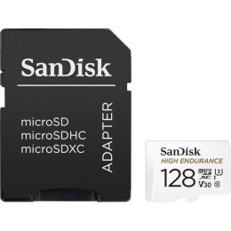 KARTA SANDISK HIGH ENDURANCE (rejestratory i monitoring) microSDXC 128GB V30 z adapterem