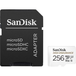 KARTA SANDISK HIGH ENDURANCE (rejestratory i monitoring) microSDXC 256GB V30 z adapterem