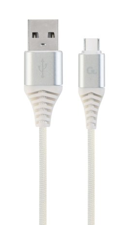 Kabel USB 2.0 - typ C (AM/CM) oplot tekstylny 2m biały Gembird