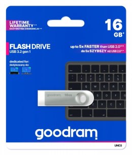 GOODRAM Pendrive UNO3 16GB USB 3.2 Gen1 srebrny
