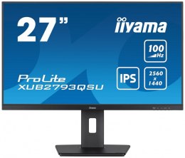 IIYAMA Monitor 27 cali ProLite XUB2793QSU-B6 IPS,QHD,HAS(150mm),100Hz,HDMI,DP,2x2W 2xUSB(3.2),FreeSync