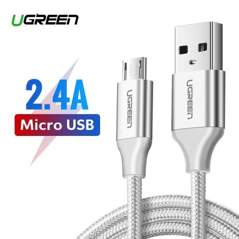 Kabel USB do Micro USB UGREEN	US290 QC 3.0 2.4A 2m (biały)