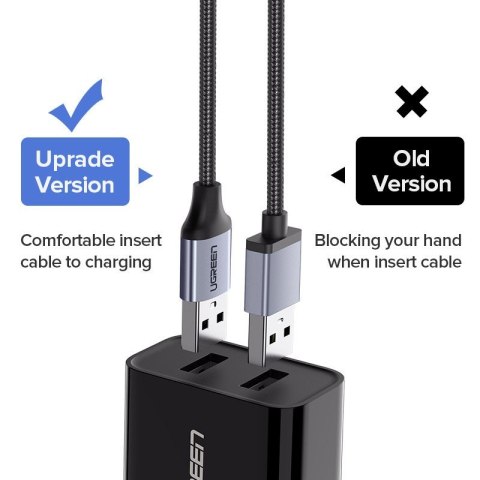 Kabel USB do Micro USB UGREEN	US290 QC 3.0 2.4A 2m (biały)