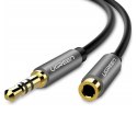 Przedłużacz audio AUX UGREEN AV118 kabel jack 3,5 mm, 1m (czarny)