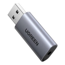 Adapter Audio UGREEN CM383, USB do mini jack 3,5mm, AUX (szary)