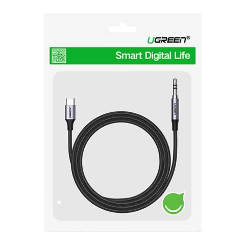 Kabel USB-C UGREEN CM450 do mini jack 3.5mm AUX, 1m (czarny)