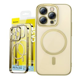 Etui Baseus Glitter Magnetic do iPhone 14 Pro (złote) +szkło hartowane +zestaw czyszczący