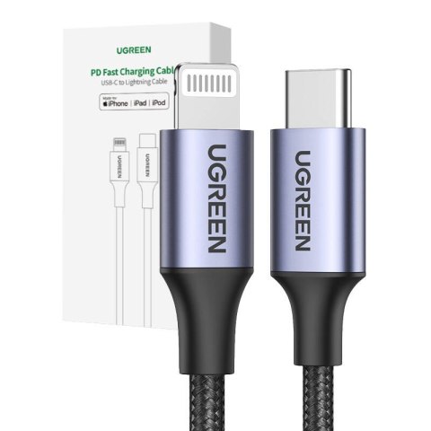 Kabel Lightning do USB-C UGREEN PD 3A US304, 1.5m (czarny)