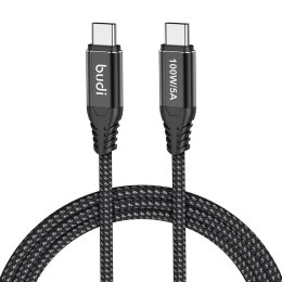 Kabel USB-C do USB-C, Budi 220TT15, 100W, 1.5m, (czarny)