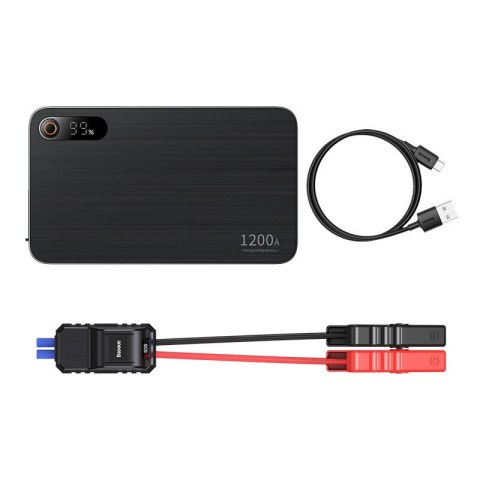 Powerbank/Rozrusznik Baseus Pro+ Car Jump Starter, 12000mAh, 1200A, USB (czarny)