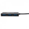 Eaton 4-portowy, smukły, przenośny koncentrator USB-A USB 3.2 Gen 1 Obudowa aluminiowa U360-004-4A-AL