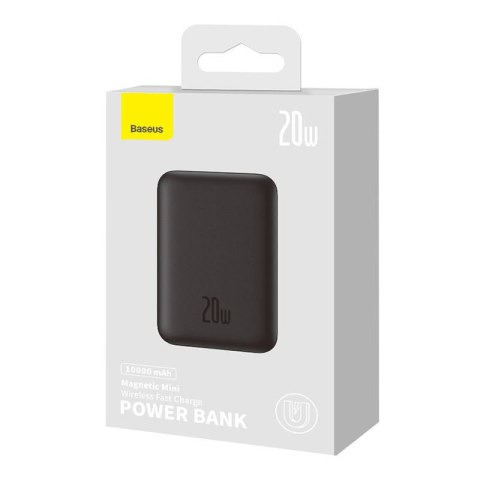 Powerbank magnetyczny Baseus Magnetic Mini 10000mAh, USB-C 20W MagSafe (czarny)