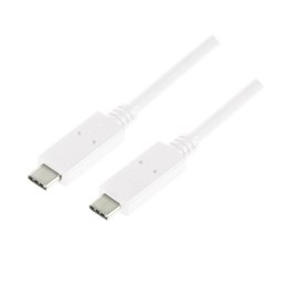 Kabel USB 3.2 Gen2x1 LogiLink CU0130 USB-C - USB-C, M/M, biały, 0,5m
