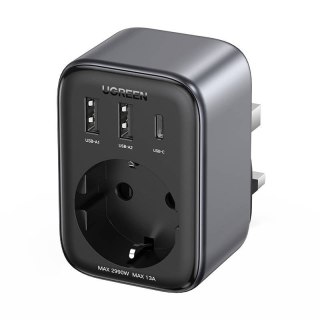 Adapter podróżny EU na UK UGREEN CD314 2xUSB-A, 1xUSB-C