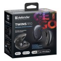 Defender Twins 910, słuchawki z mikrofonem, regulacja głośności, czarna, douszne, BT 5.1, TWS, etui ładujące typ bluetooth