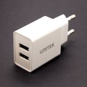 Unitek Ładowarka 2*USB-A 12 W biała